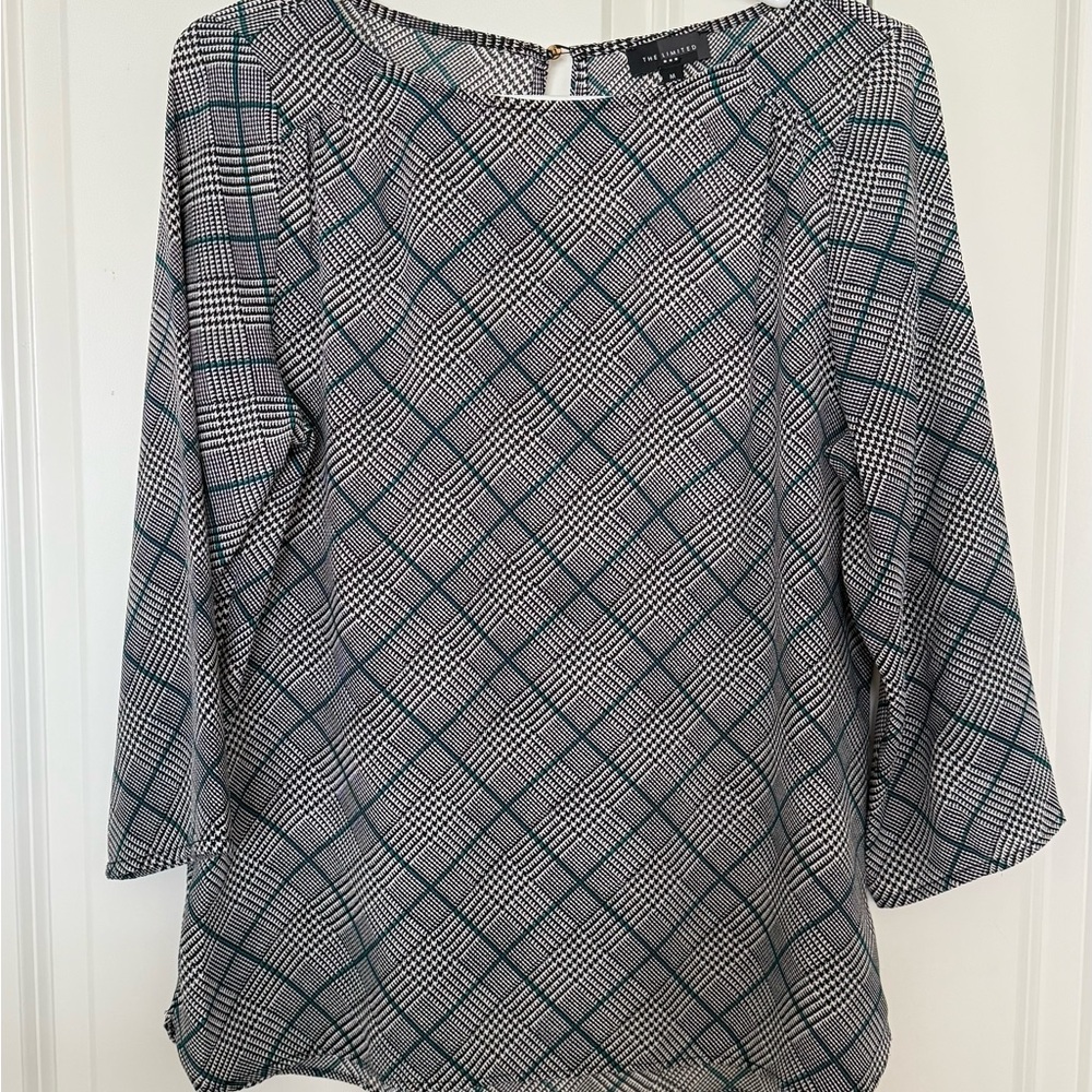 Plaid Women's Top - Black and White